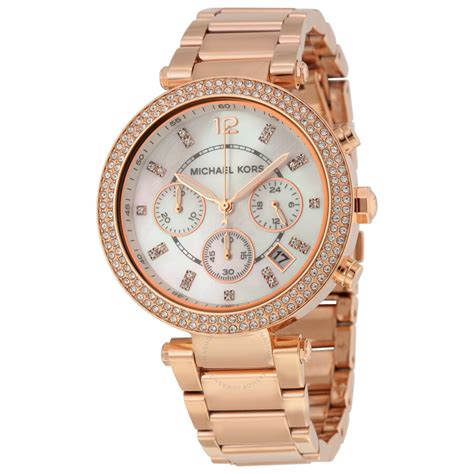 michael kors parker chronograph rose gold